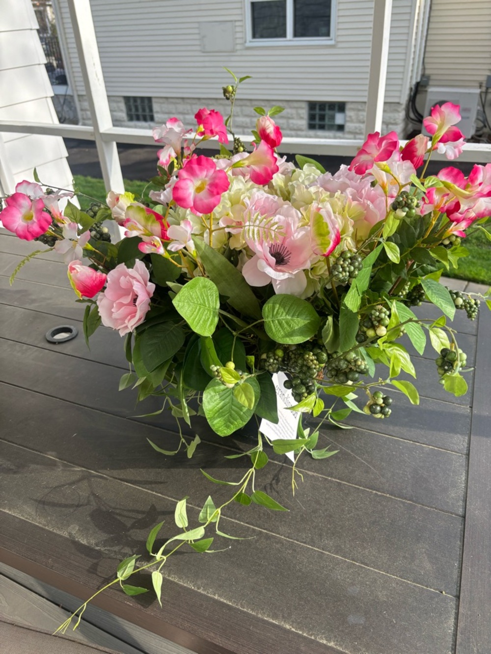 Decorative Pink & Green Artificial Floral Urn Filler - Brand: Grandin Road